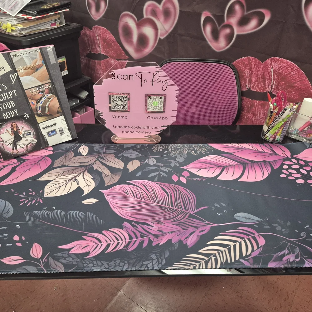 Pink and Gray Laptop with Floral Design